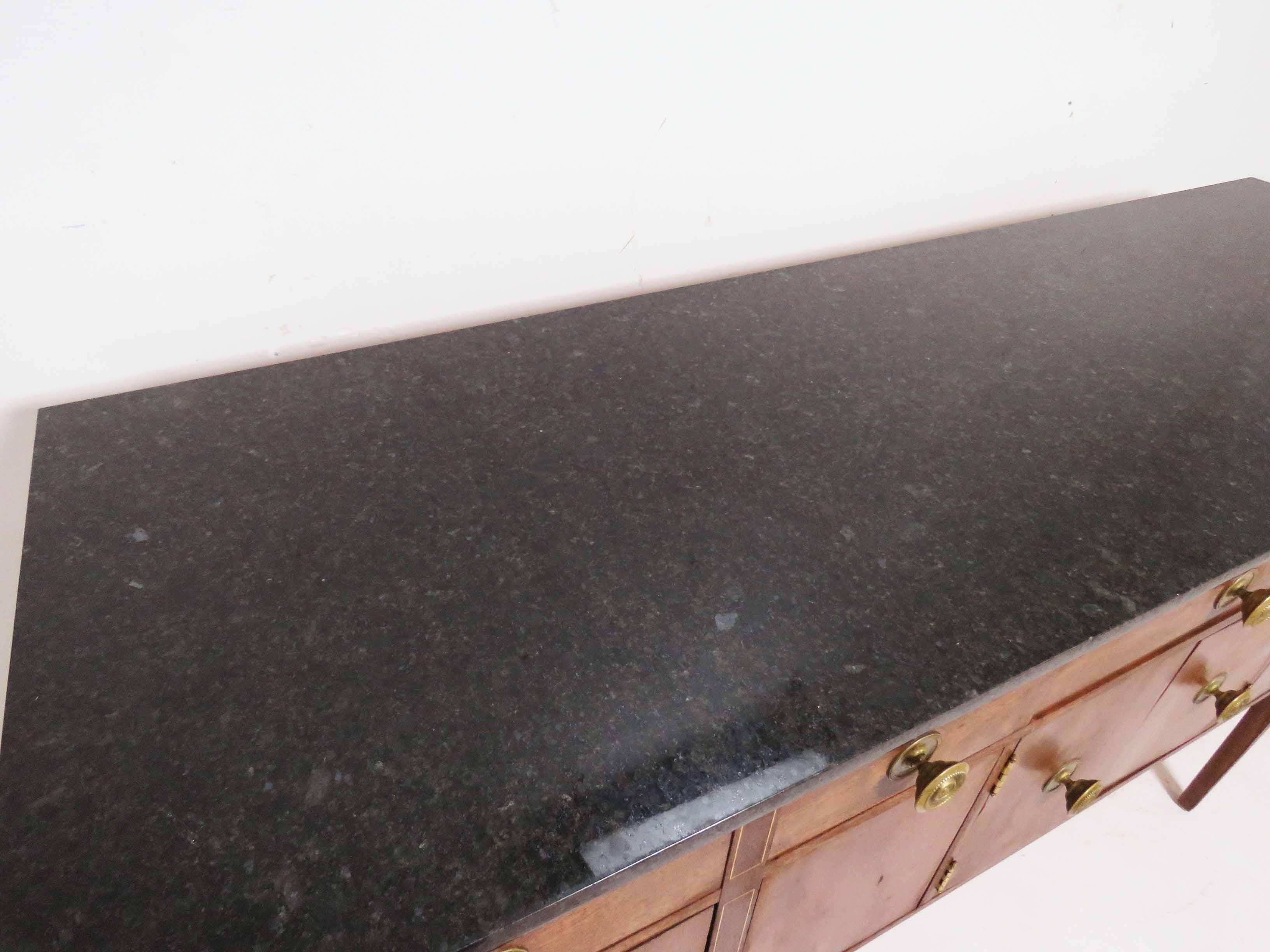 20th Century Custom Mahogany Sideboard with Granite Top in a Modernist Sheraton Style