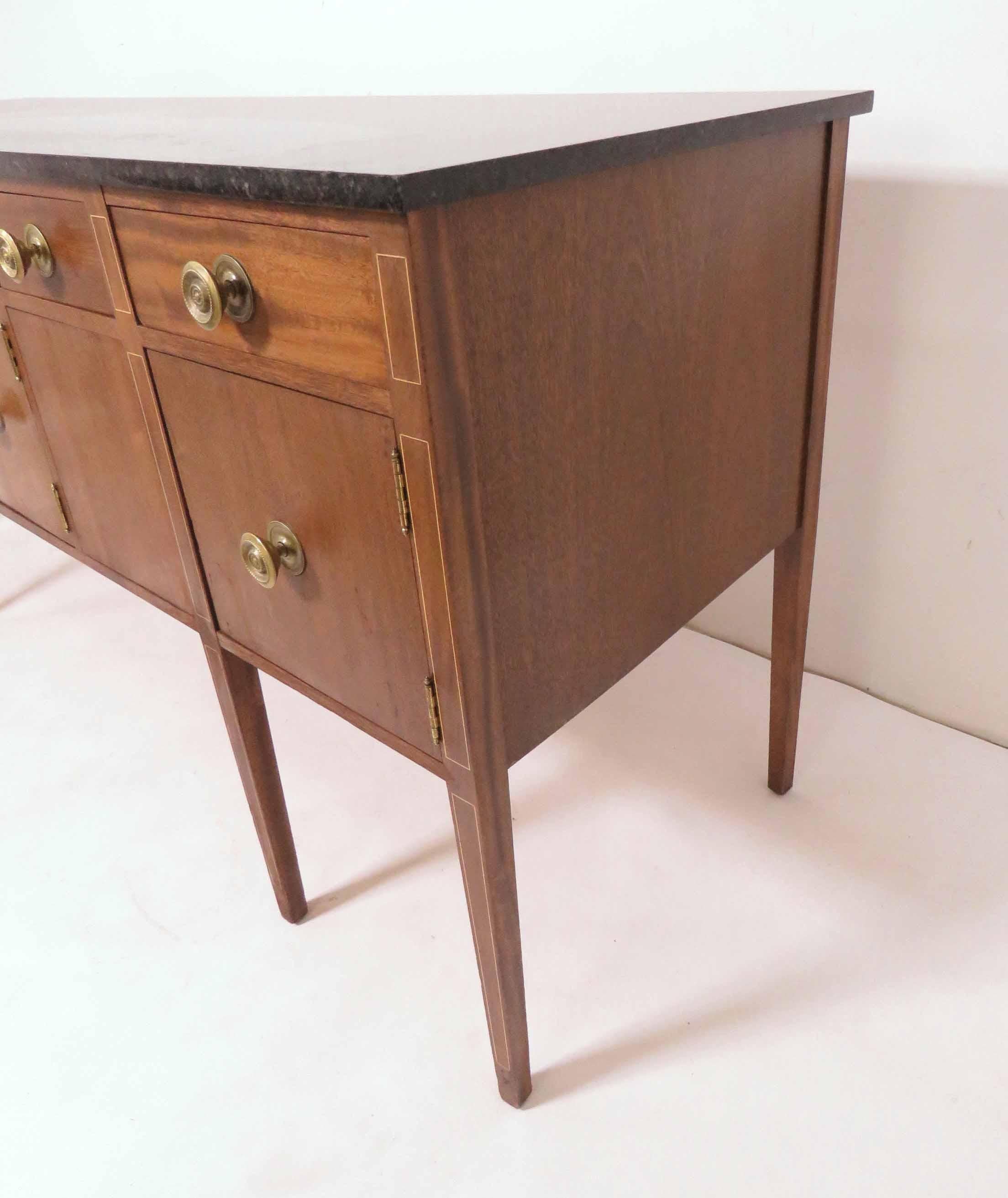 Custom Mahogany Sideboard with Granite Top in a Modernist Sheraton Style 3
