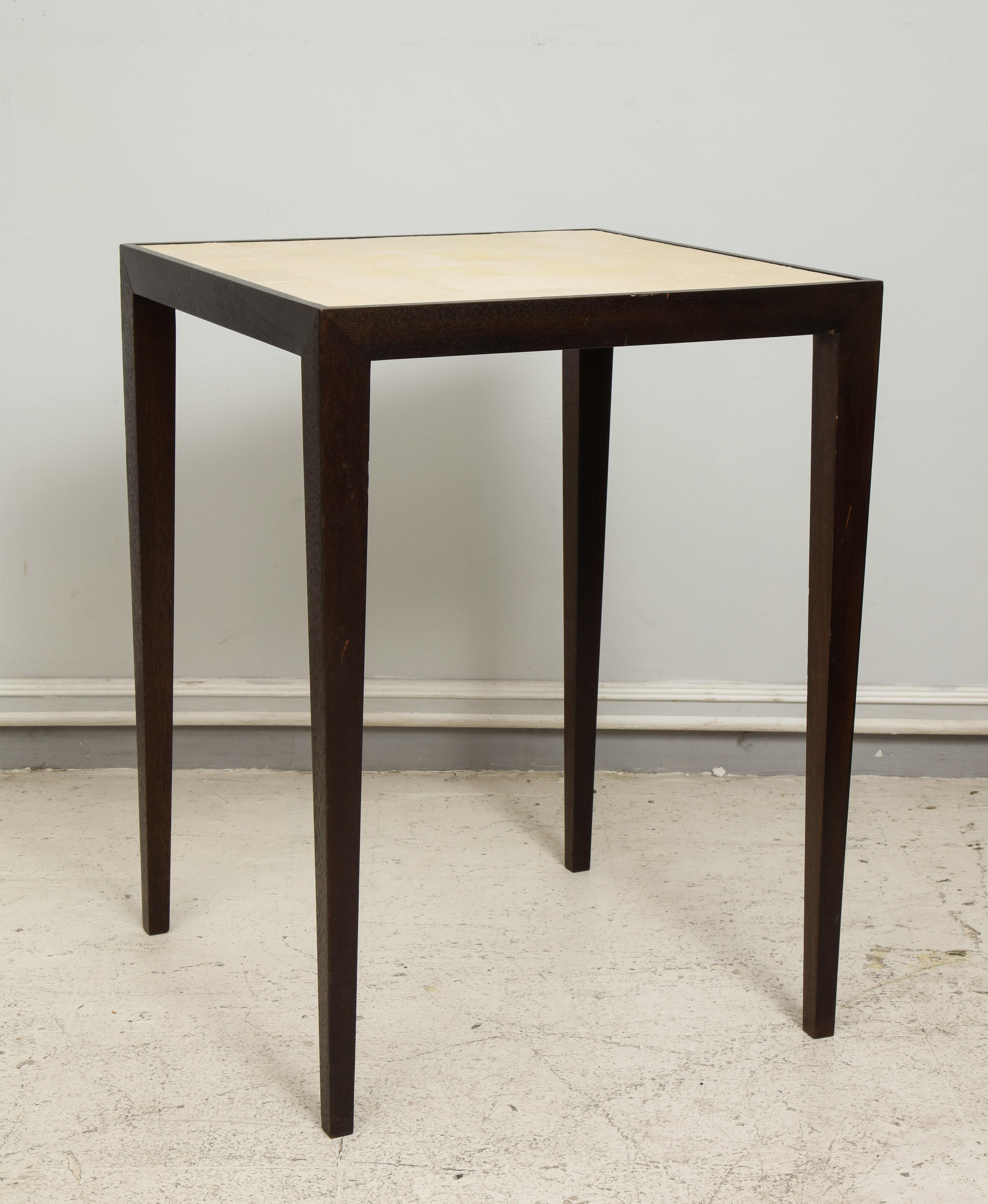 Contemporary Custom Mahogany Table with Shagreen Top For Sale