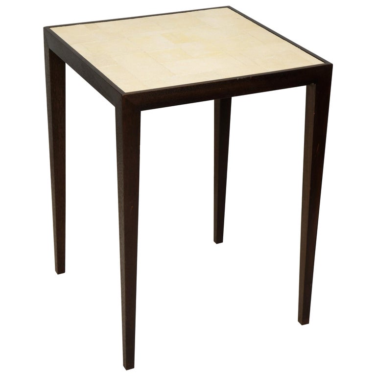 Custom Mahogany Table with Shagreen Top, New