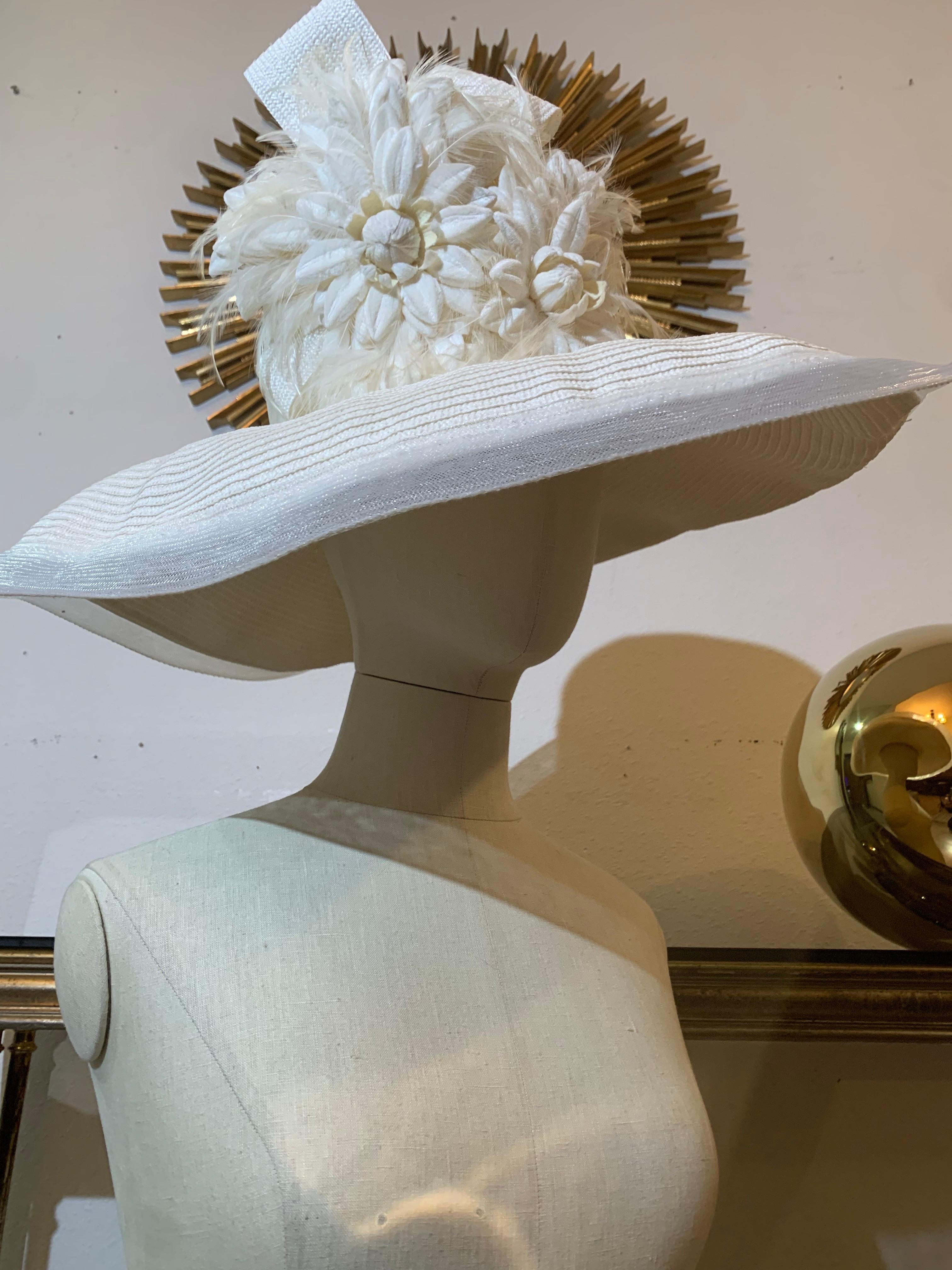 Maison Michel Off-White Milan Strawwheel Tall Crown Spring Hat sur mesure en vente 4