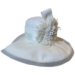 Sombrero de paja de copa alta de primavera Maison Michel blanco roto personalizado