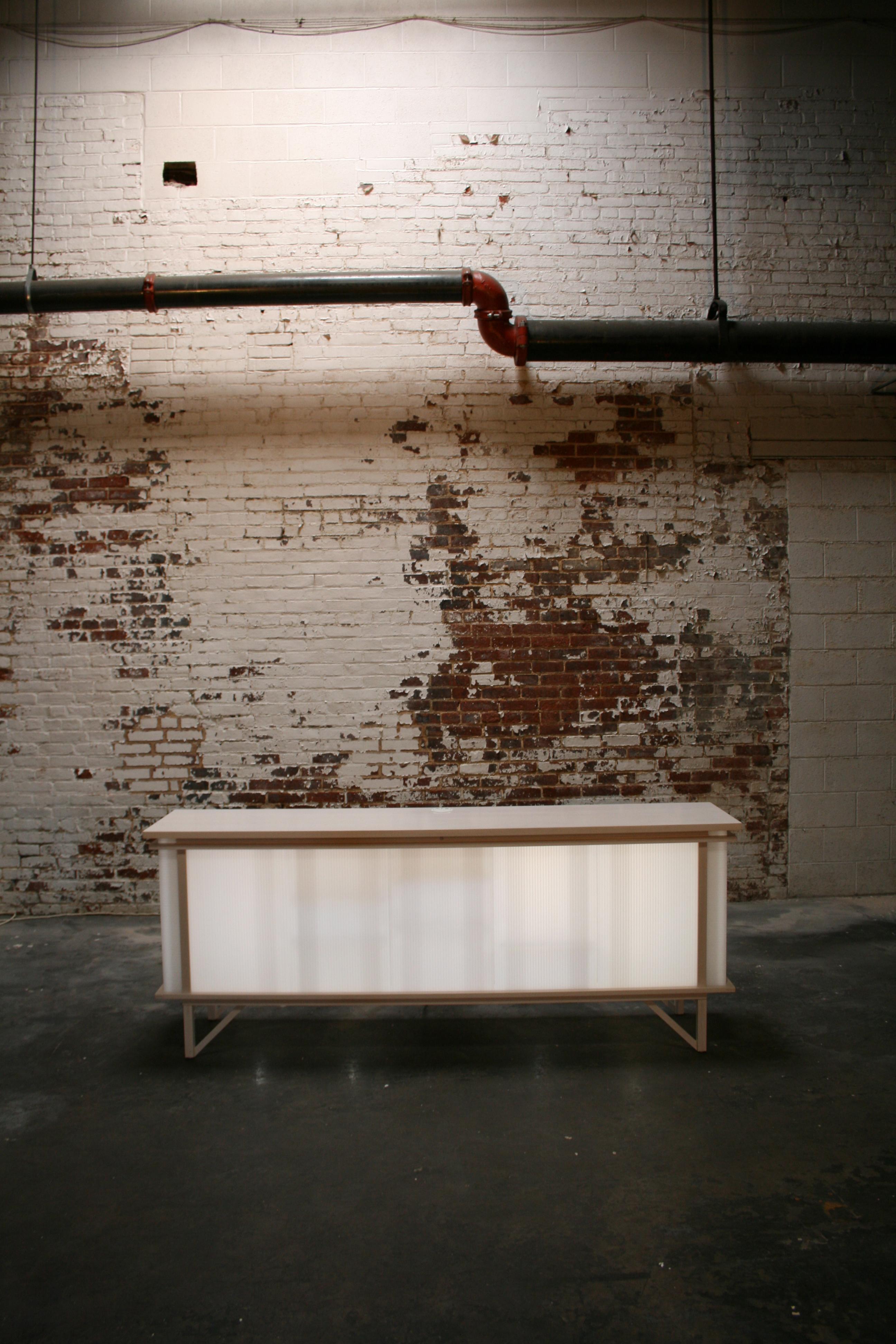 Contemporary Illuminated Buffet or Credenza of Maple & Polymer by Peter Danko. Made in USA For Sale