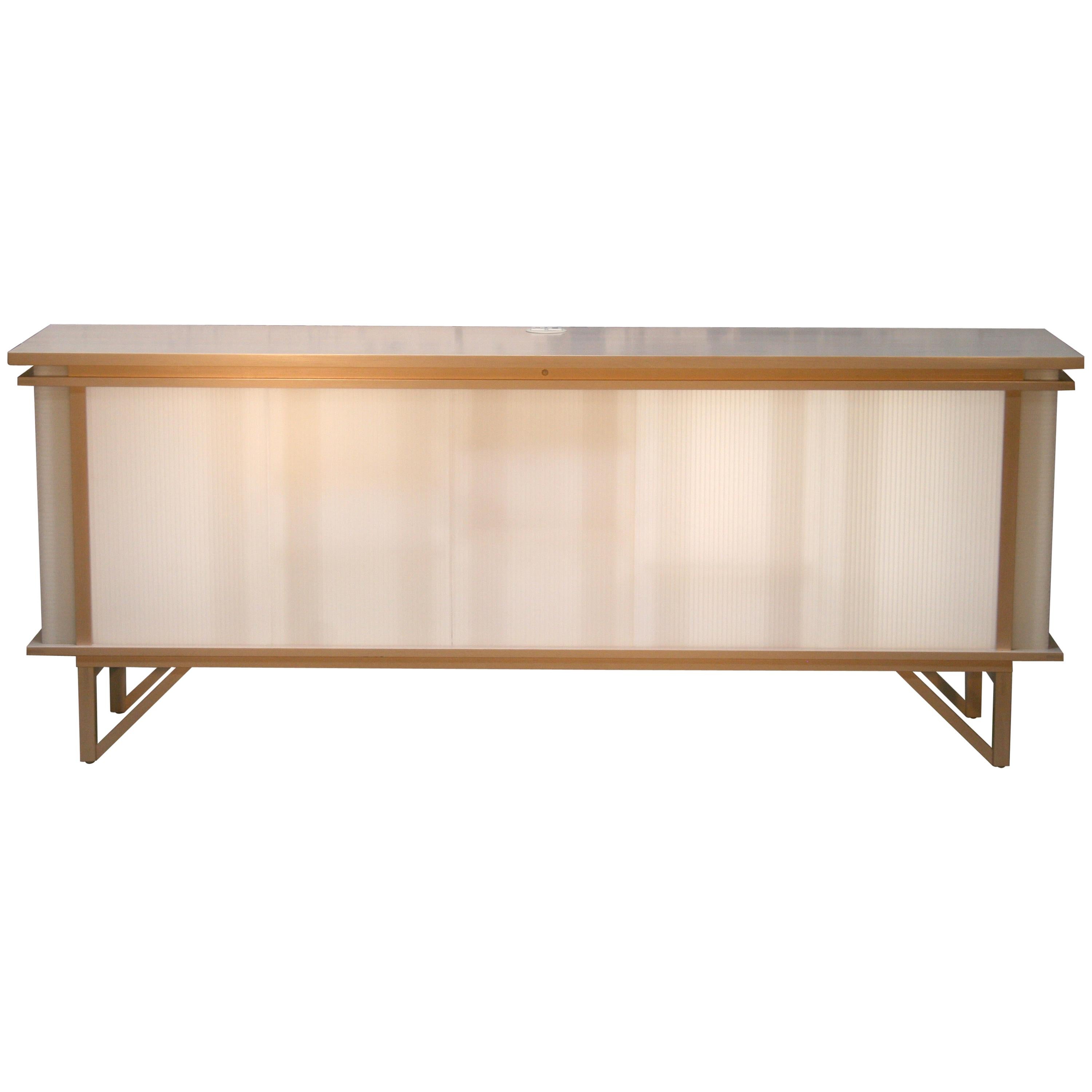 Illuminated Buffet or Credenza of Maple & Polymer by Peter Danko. Made in USA For Sale