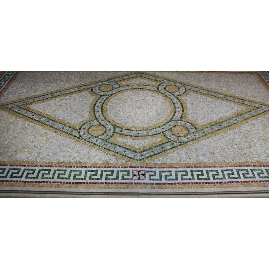 Custom Marble Mosaic Top Iron Dining Table in the Pompeiian Taste - Late 20th C In Good Condition For Sale In Los Angeles, CA