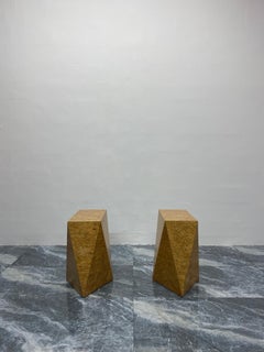Custom MDF Angular Pedestal Tables, Set of Twopair of Modern Custom Made MDF Pe