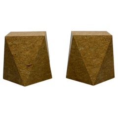 Custom MDF Angular Pedestal Tables, Set of Twopair of Modern Custom Made MDF Pe