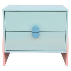 Custom Post-Modern Light Blue and Pink Night Stands