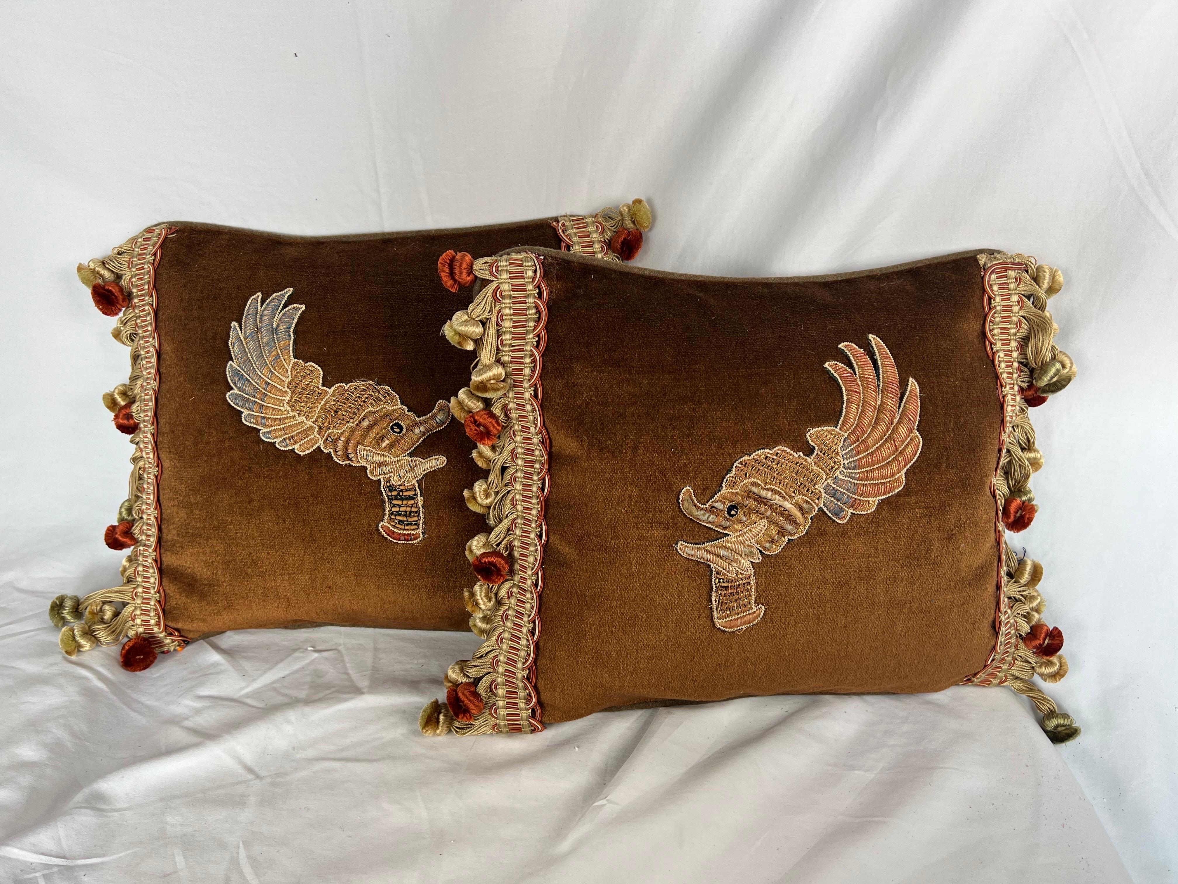 Custom Metallic Embroidered Velvet Pillows 1