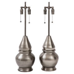 Custom, Mid Century Gun Metal Turret Lampen