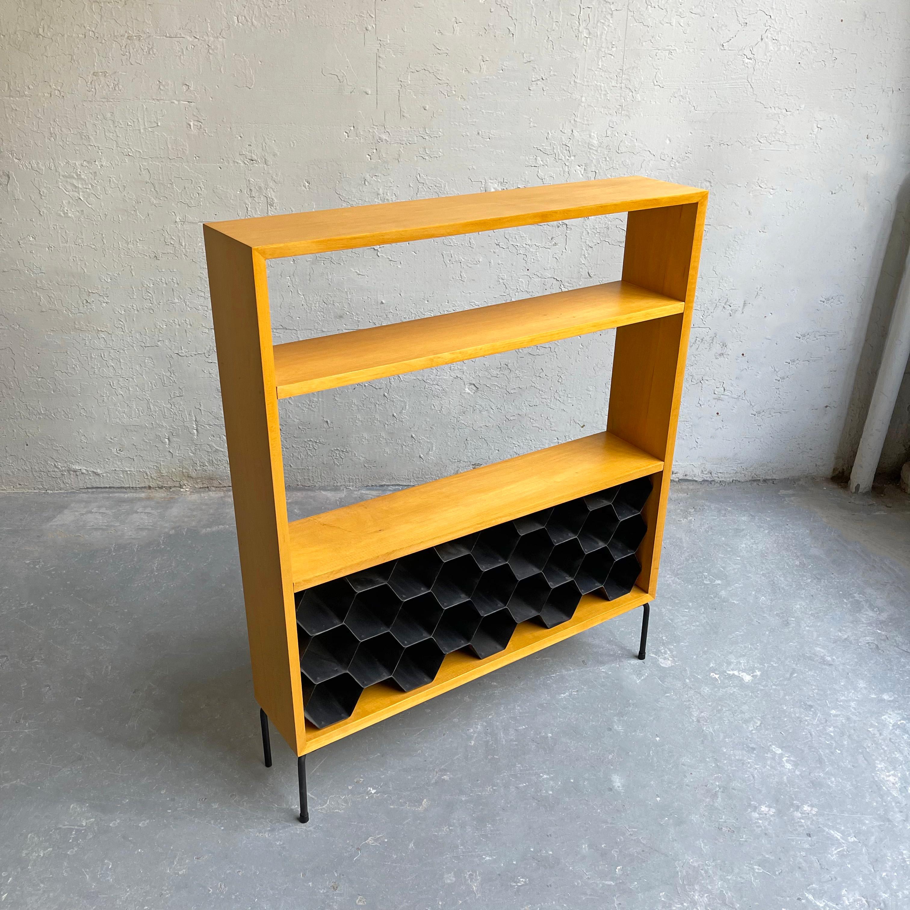 Custom Mid-Century Modern Dry Bar with Wine Rack In Good Condition In Brooklyn, NY