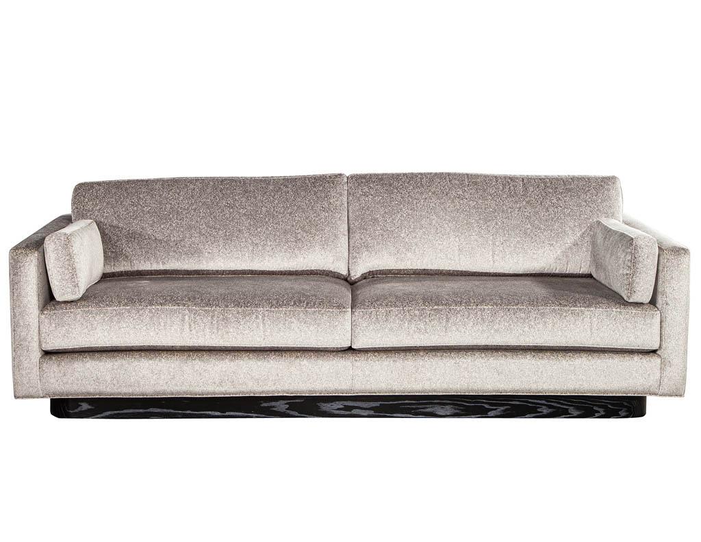 Fabric Custom Mid-Century Modern Inspired Sofa For Sale
