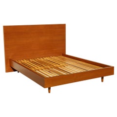 Custom Mid-Century Modern Style Queen Size Bed in Walnut