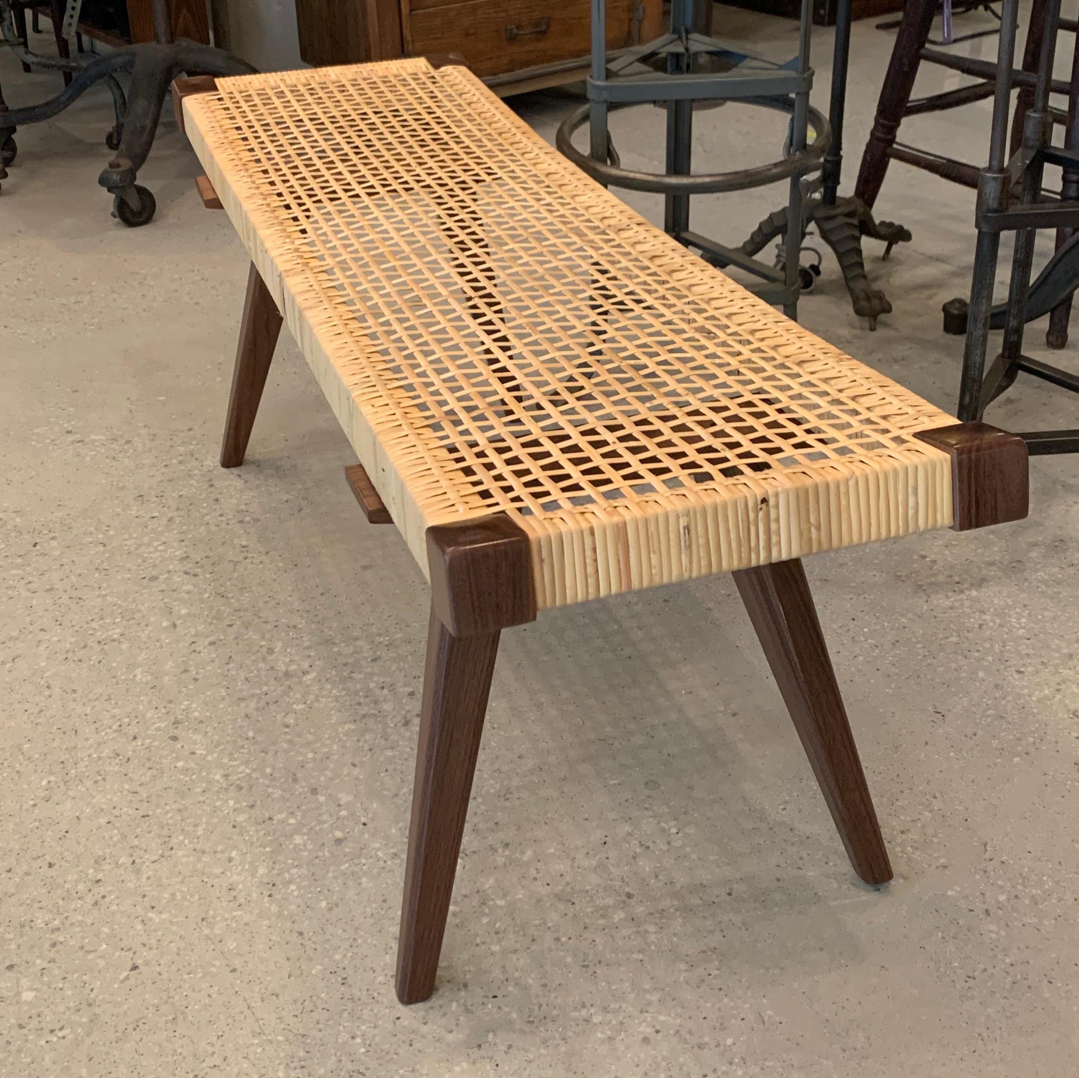 modern rattan bench