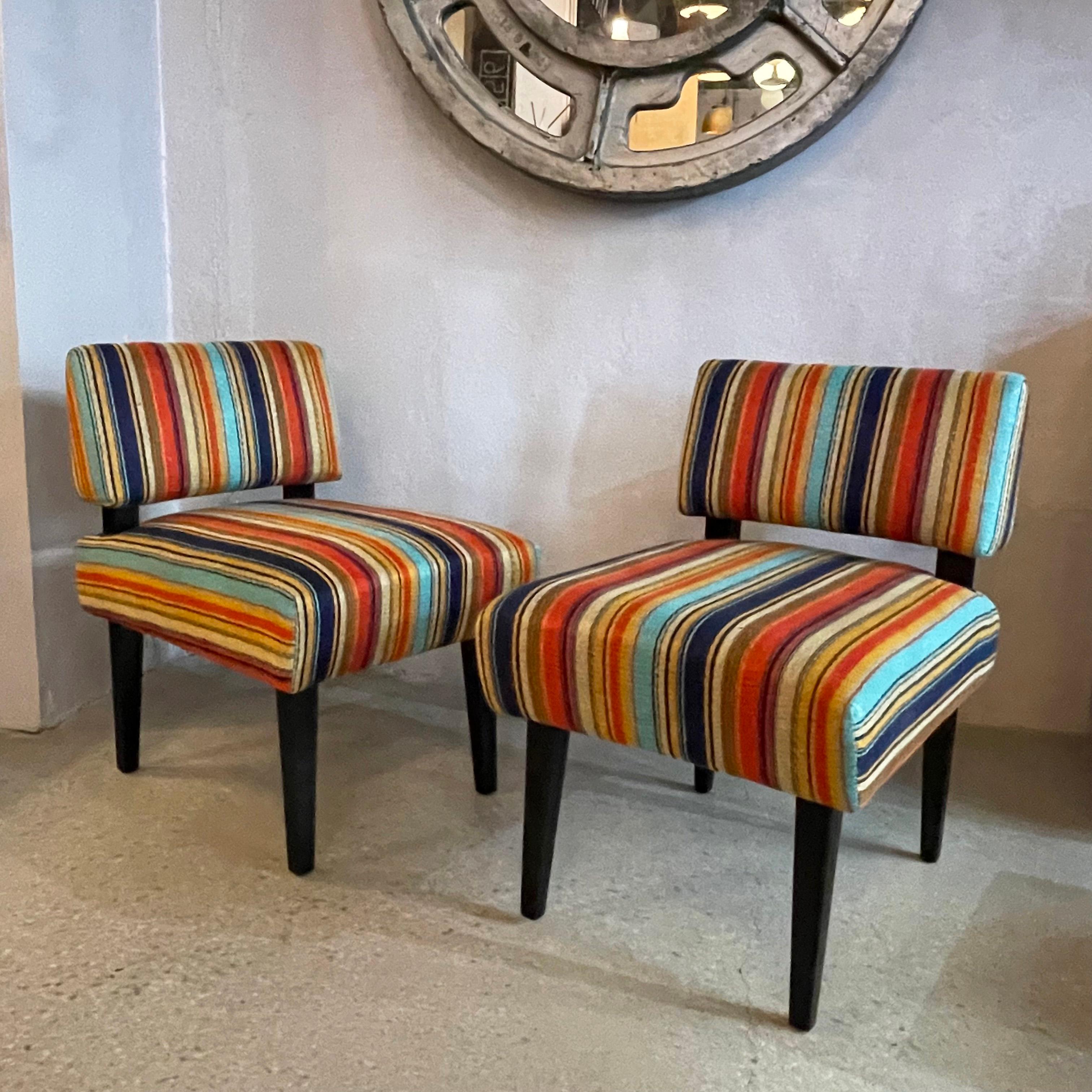 American Custom Mid-Century Modern Style Slipper Chairs By cityFoundry For Sale