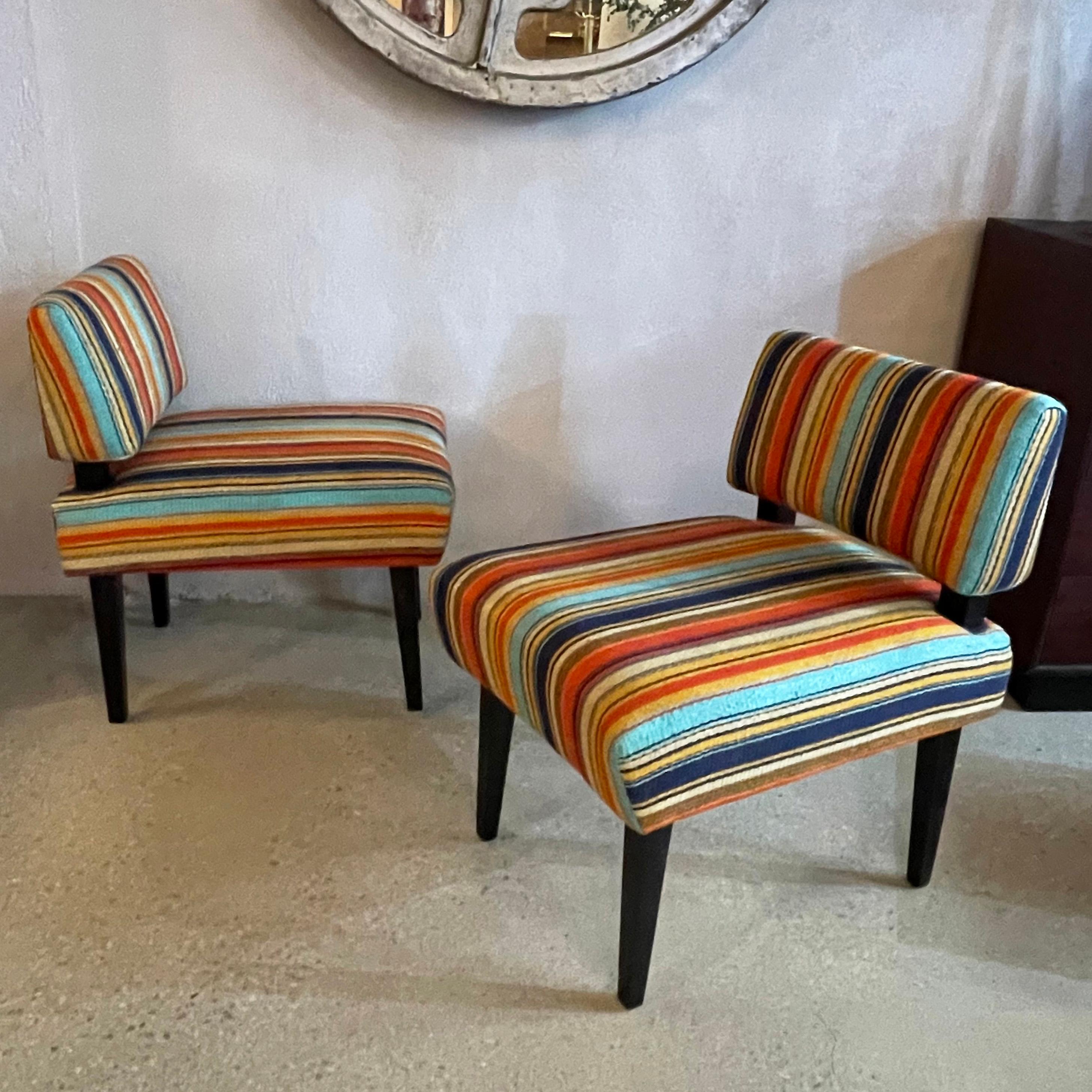 Custom Mid-Century Modern Style Slipper Chairs By cityFoundry In Good Condition For Sale In Brooklyn, NY