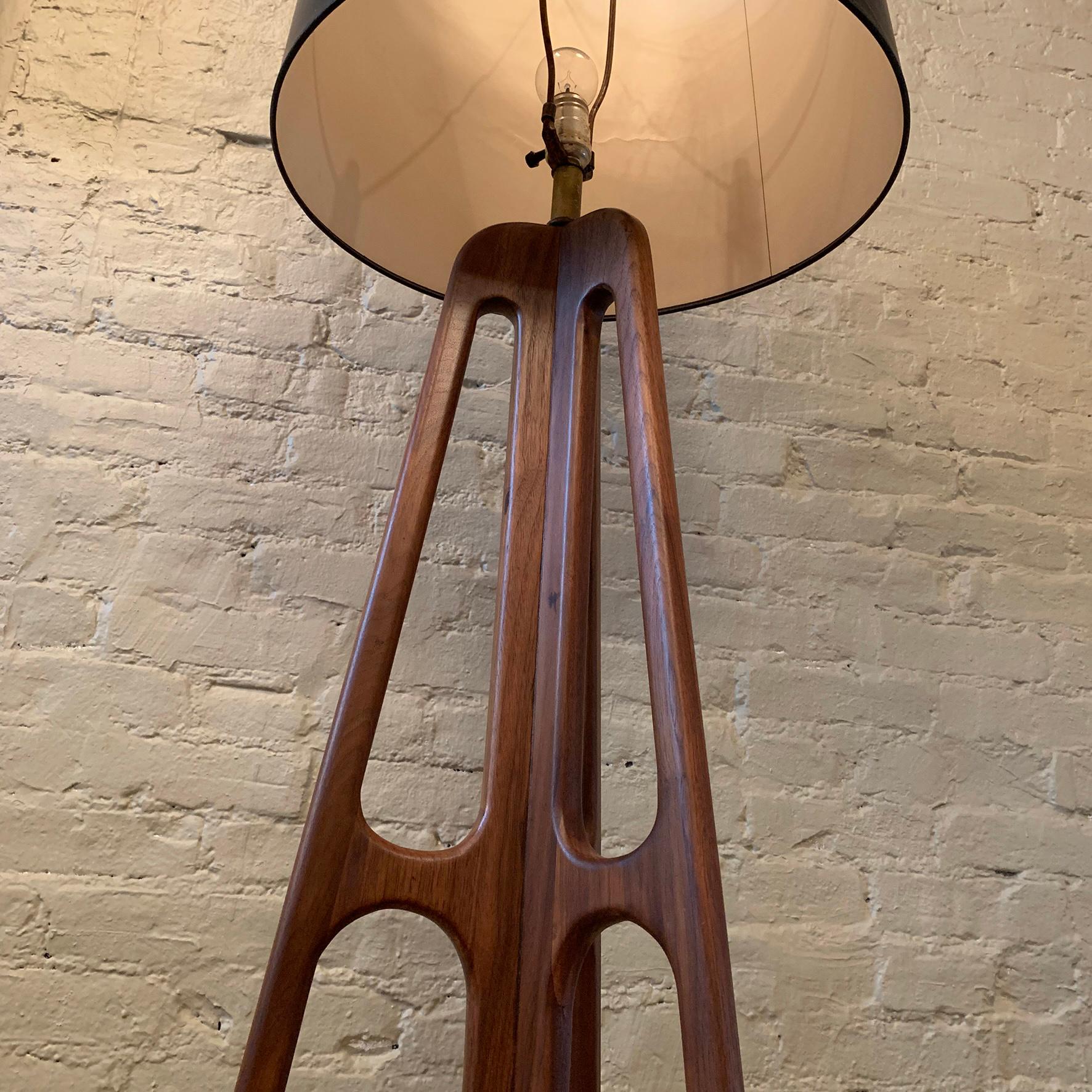 Contemporary Custom Mid-Century Modern Walnut Butterfly Floor Lamp