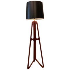 Custom Mid-Century Modern Walnut Butterfly Floor Lamp