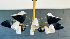 Lustre en métal noir et blanc de style Mid-Century par Adesso Imports