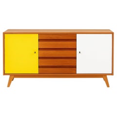 Custom Mid-Century U-460 Sideboard – Yellow/White with Central Drawers
