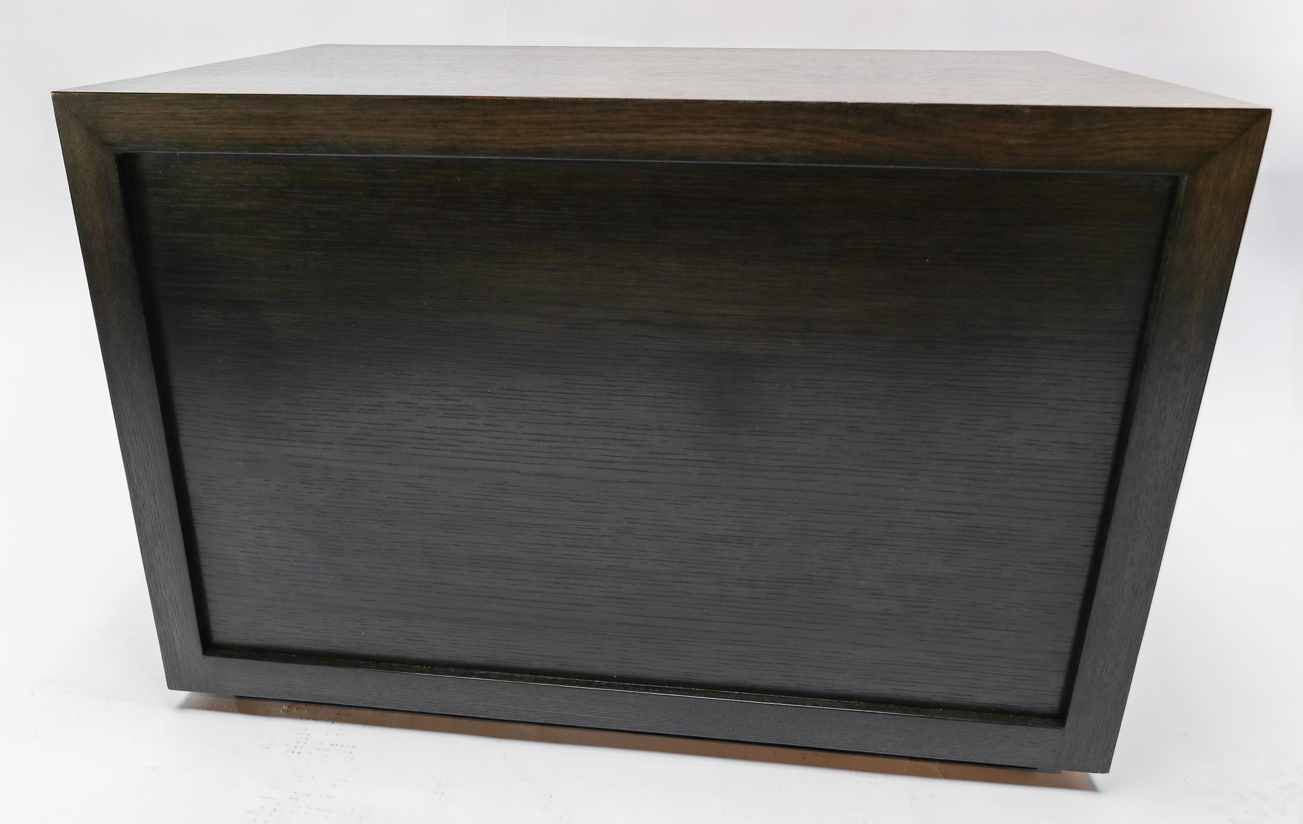 Custom Midcentury Style Dark Oak Nightstand by Adesso Imports For Sale 5