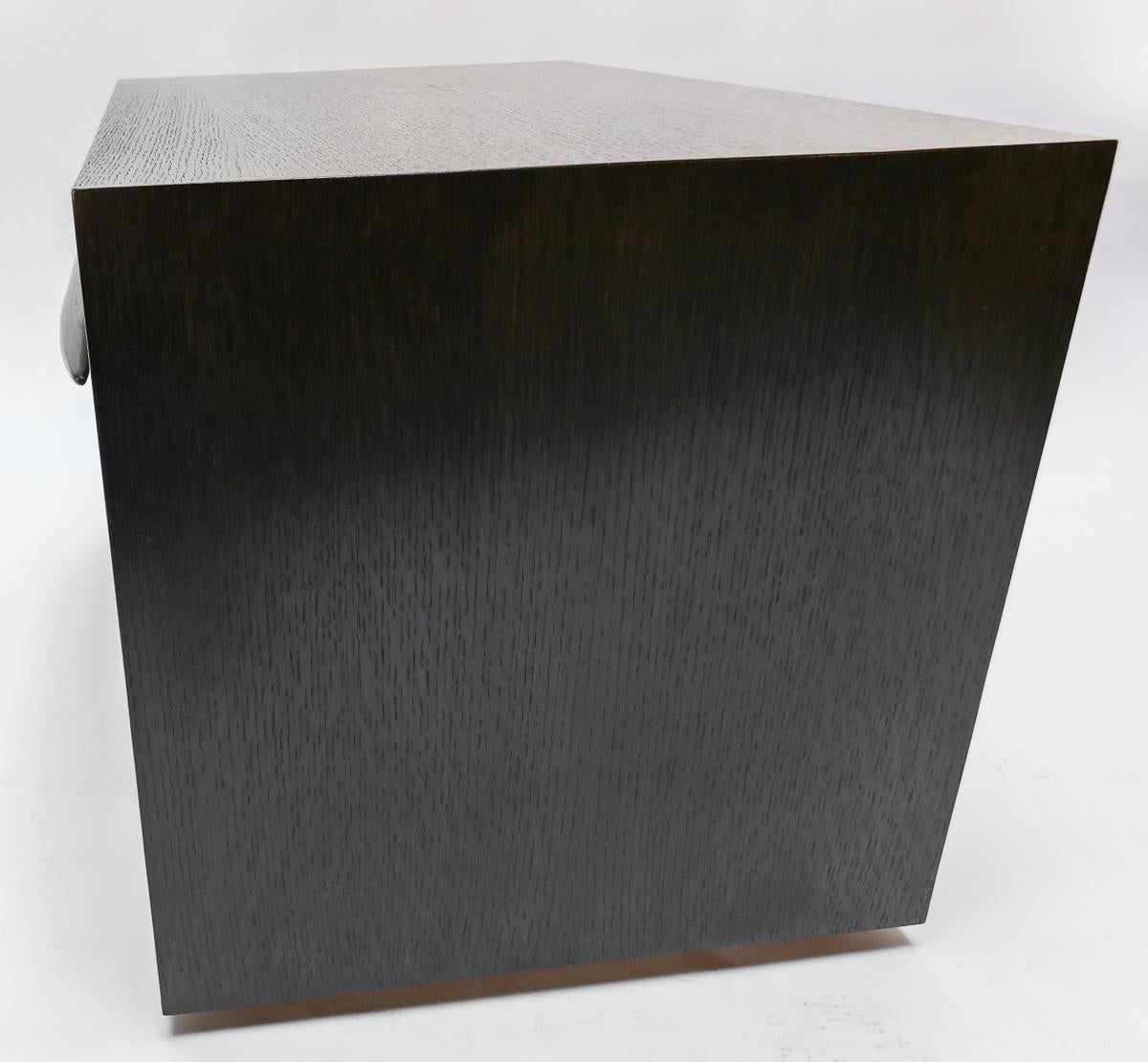 Contemporary Custom Midcentury Style Dark Oak Nightstand by Adesso Imports For Sale