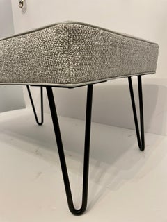 Custom Midcentury Style Hairpin Leg Bench