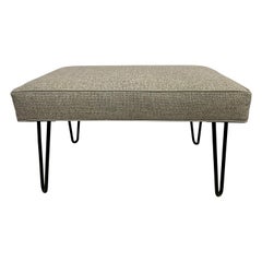 Custom Midcentury Style Hairpin Leg Bench