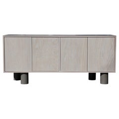 Custom Minimal Postmodern Two-Toned Grey Finish Sideboard or Credenza