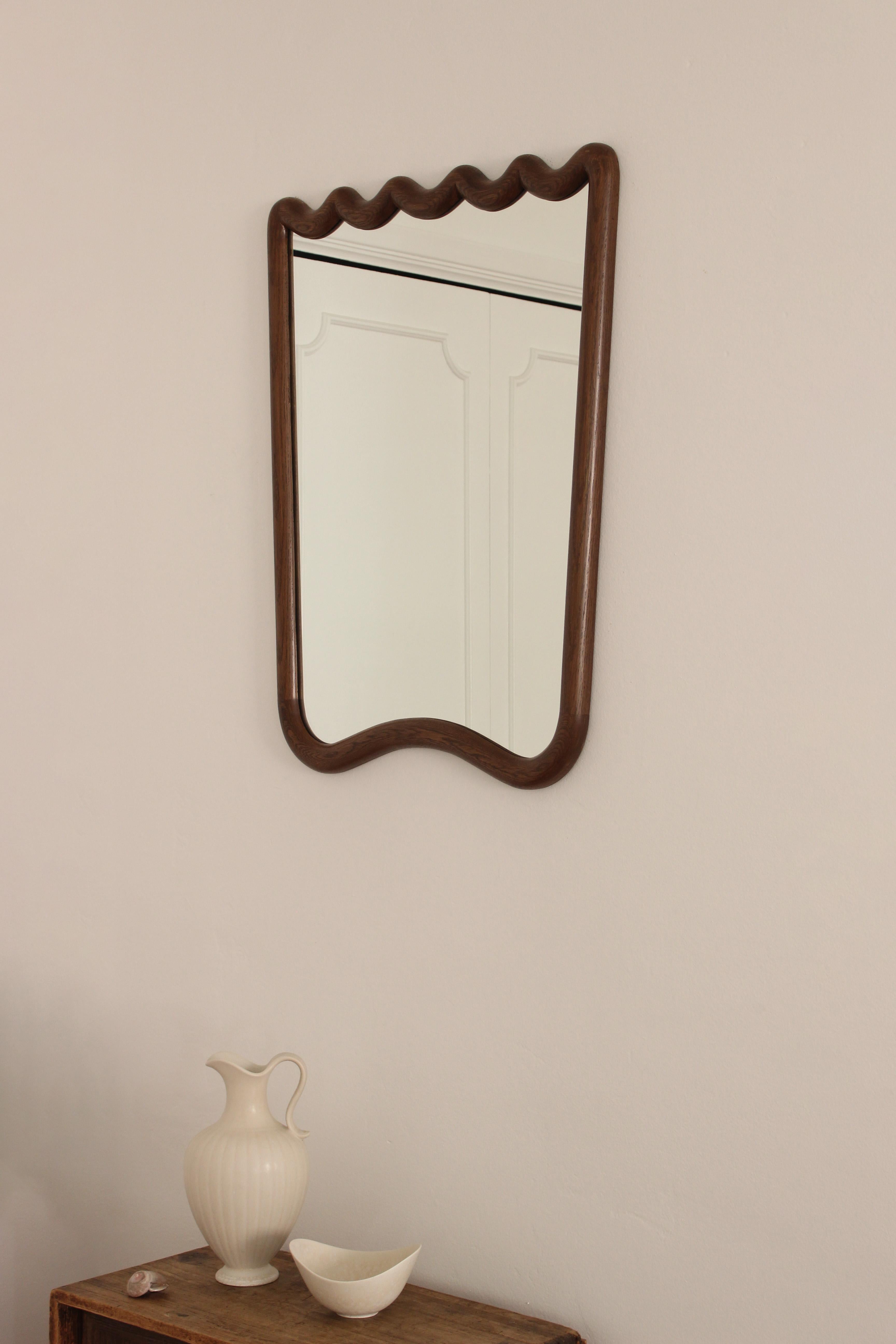 Contemporary Custom Mirror in French Oak For Sale