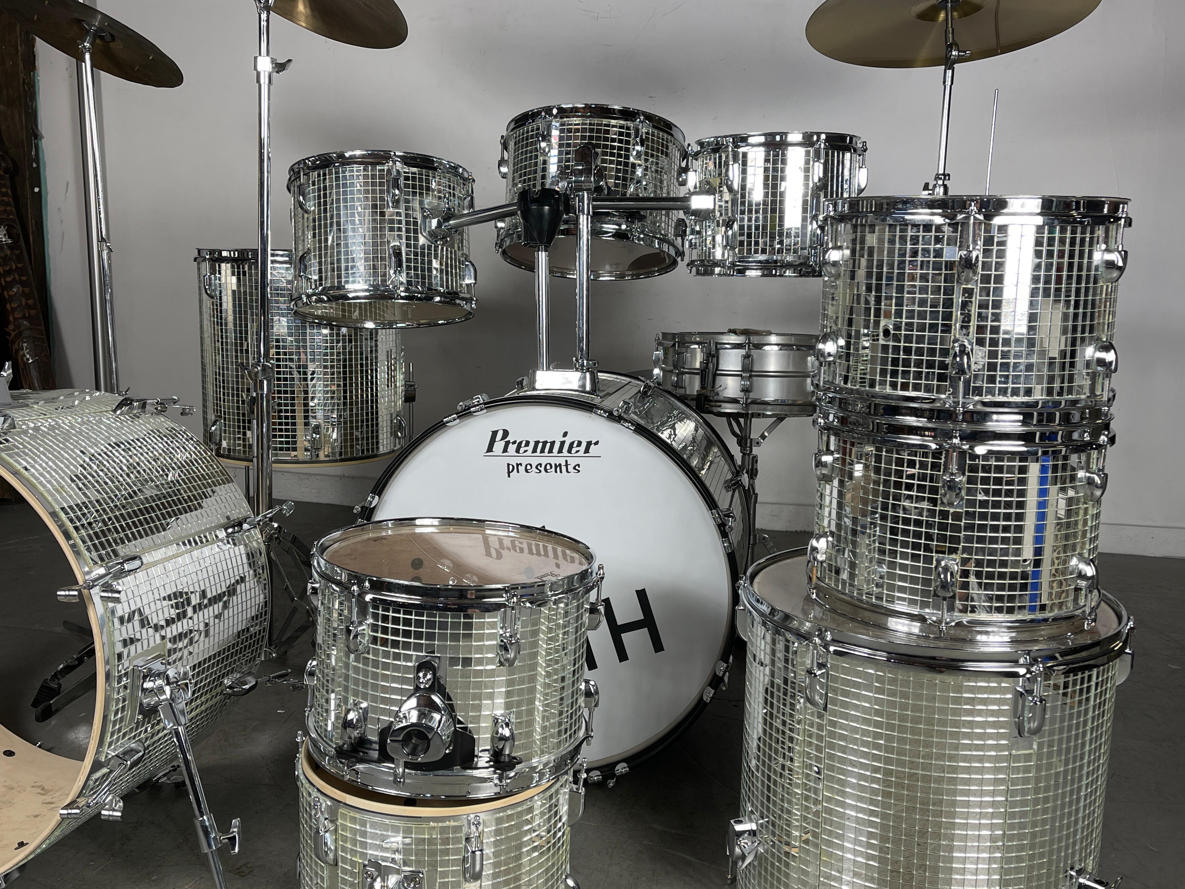 Space Age Custom Mirrored  11-piece Pearl Drums built for 