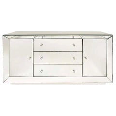 Custom Mirrored Buffet and Bar, 94" Wide, Made to Order