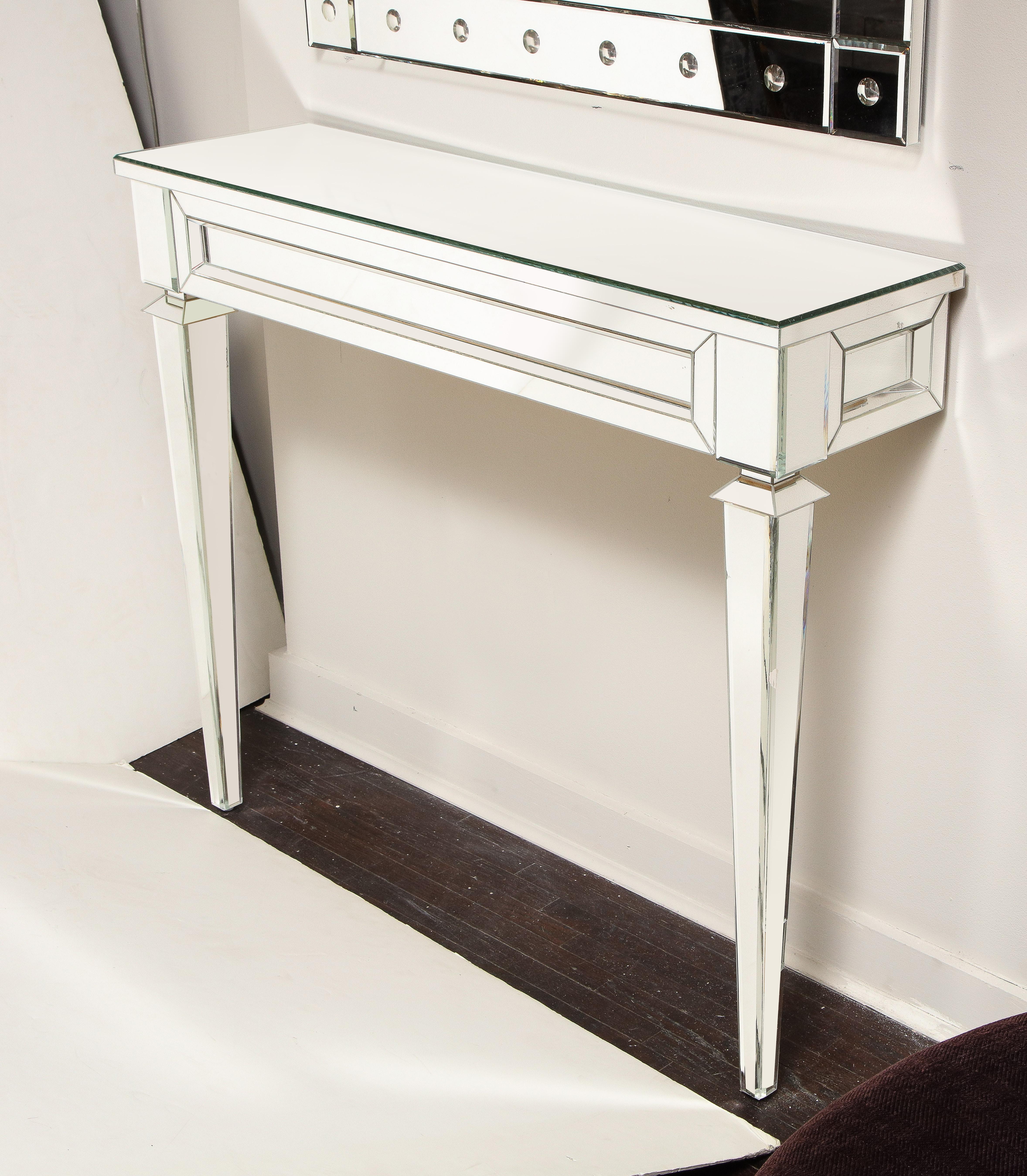 Neoclassical Style Mirrored Wall Mount Console In Good Condition For Sale In New York, NY