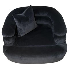 Custom MLB Channeled Velvet Club Swivel Chair