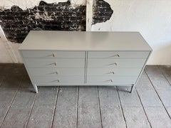 Custom Modern 8 Drawer Dresser in Gray Lacquer style of Paul McCobb