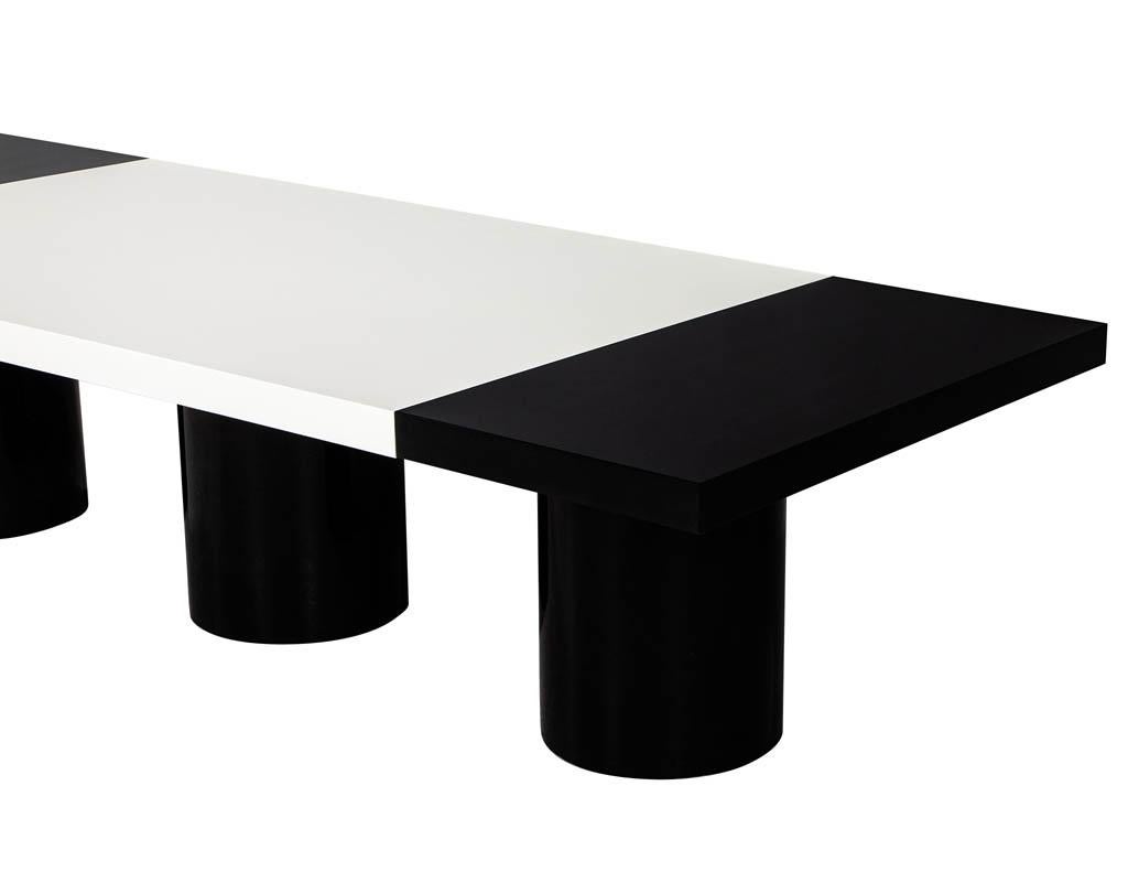 Custom Modern Black and White Dining Table by Carrocel For Sale 3