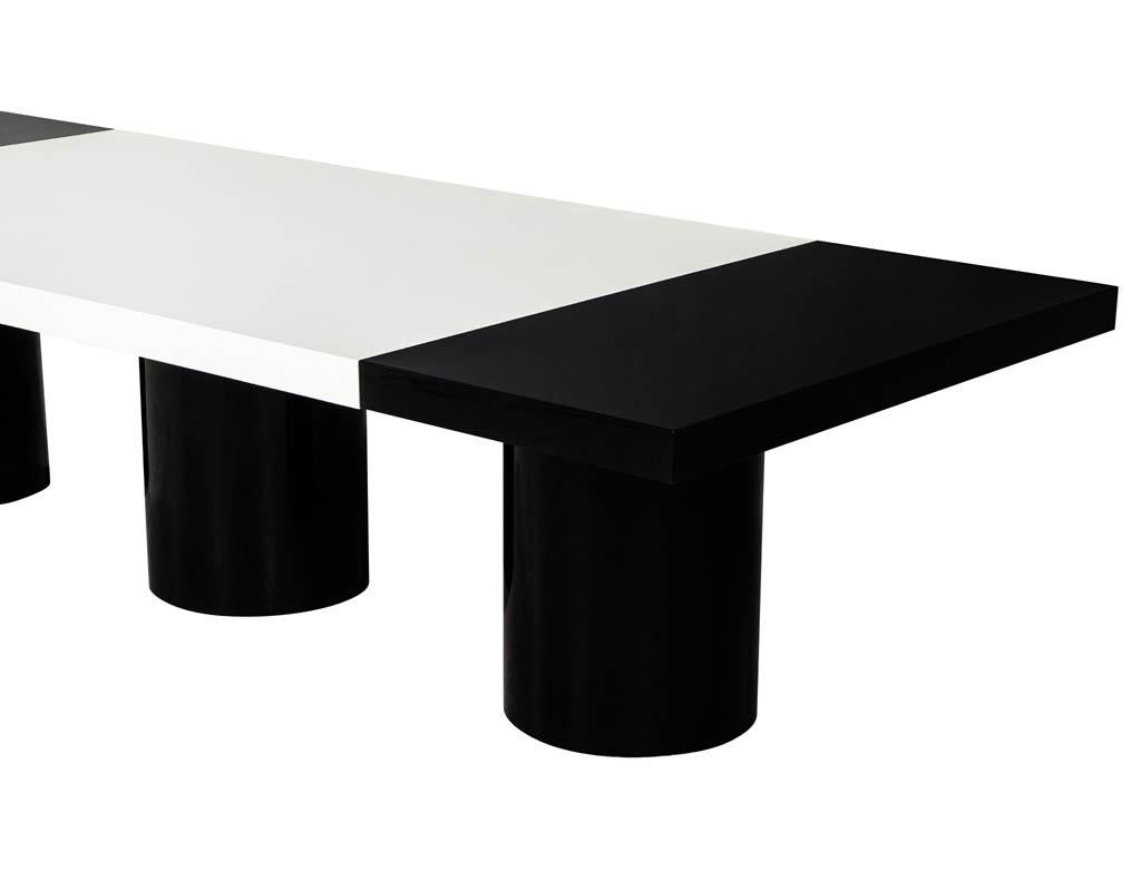 Custom Modern Black and White Dining Table by Carrocel For Sale 4