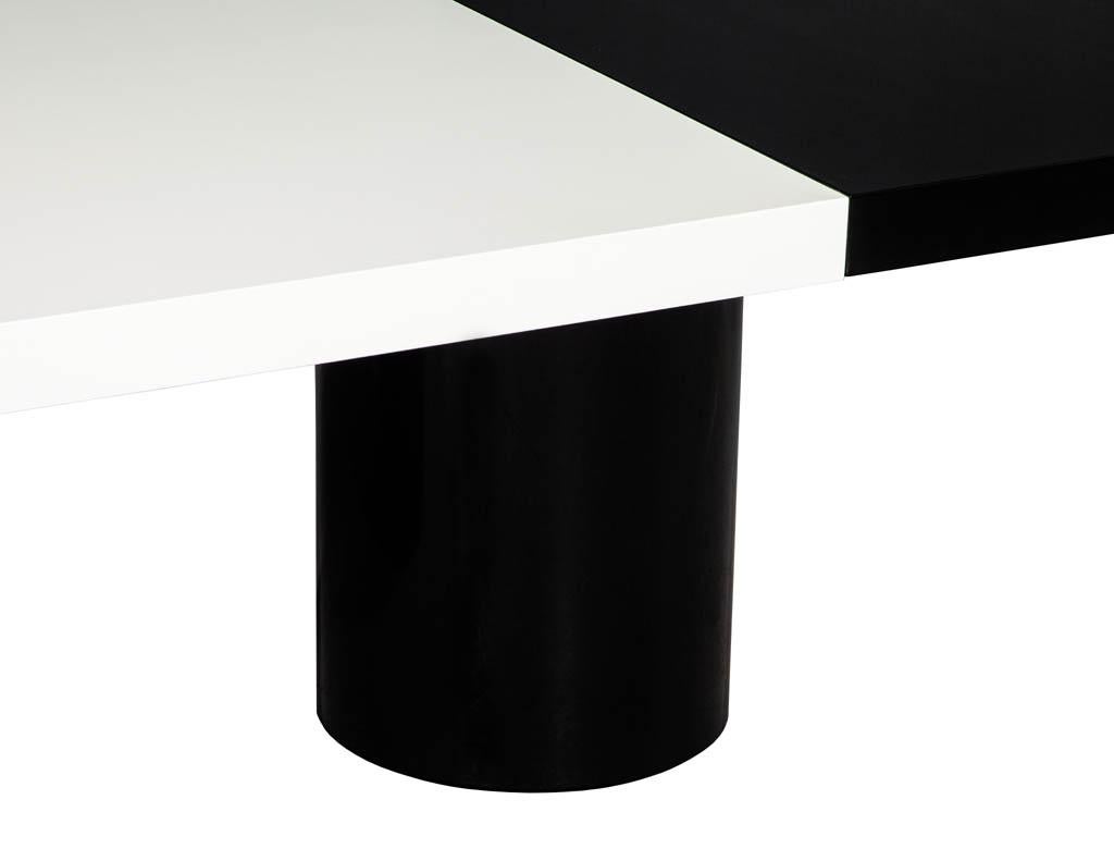 Canadian Custom Modern Black and White Dining Table by Carrocel For Sale