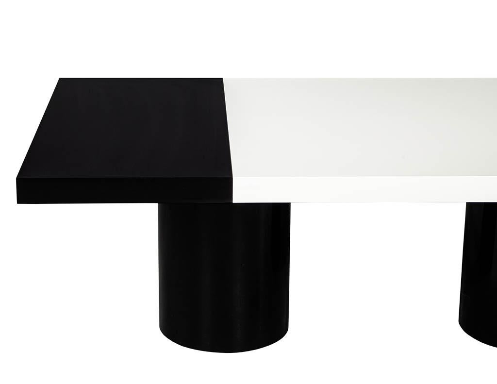 Custom Modern Black and White Dining Table by Carrocel In Good Condition For Sale In North York, ON