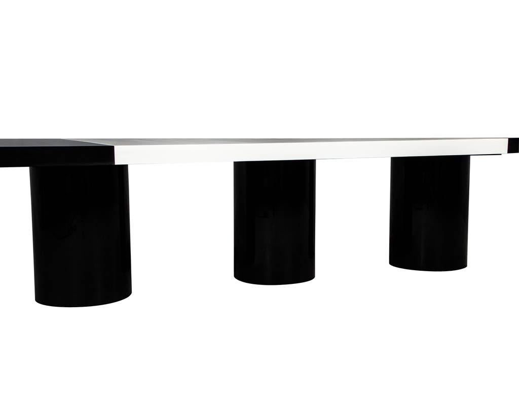 Contemporary Custom Modern Black and White Dining Table by Carrocel For Sale