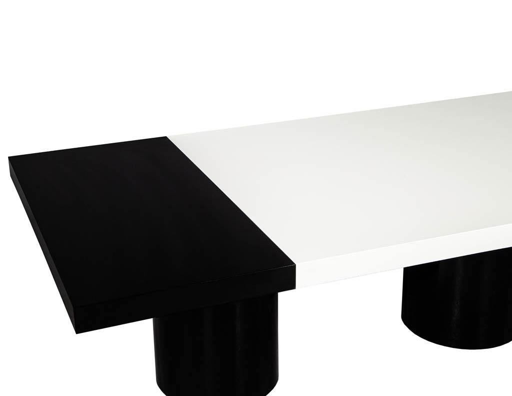 Custom Modern Black and White Dining Table by Carrocel For Sale 1