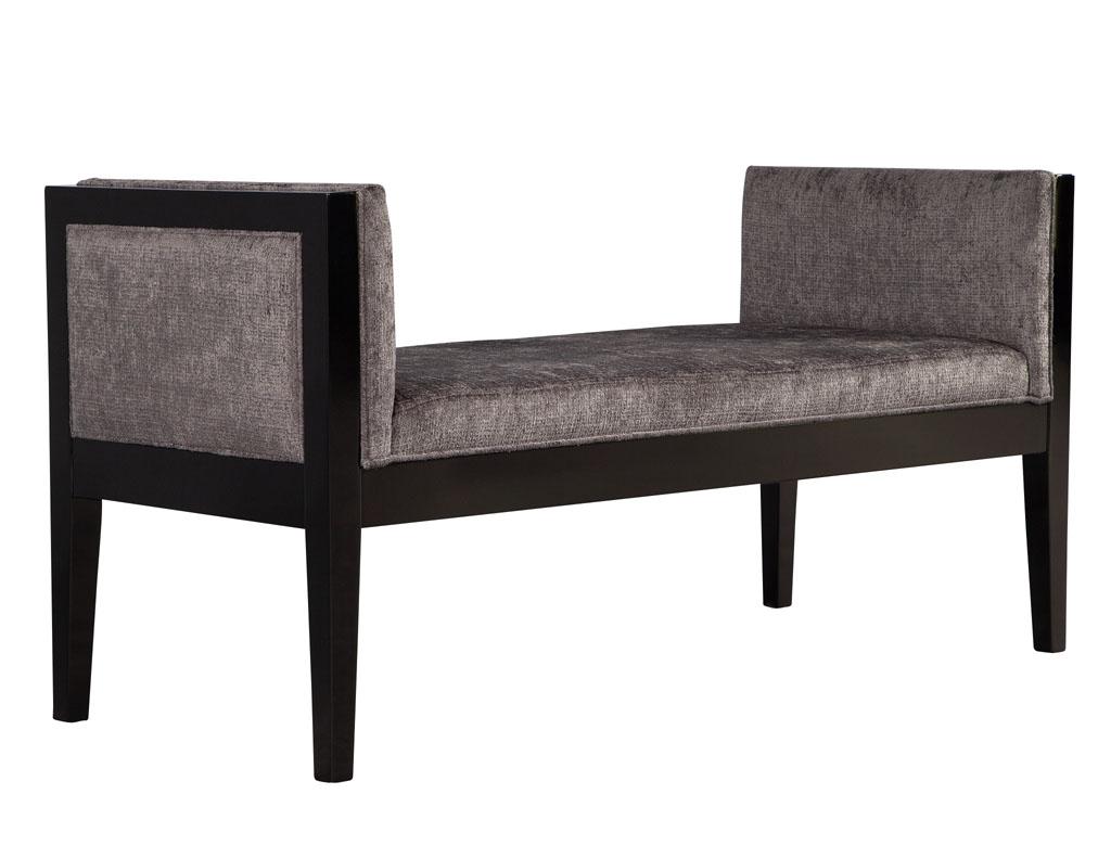 Custom Modern Black Lacquered Bench For Sale 4