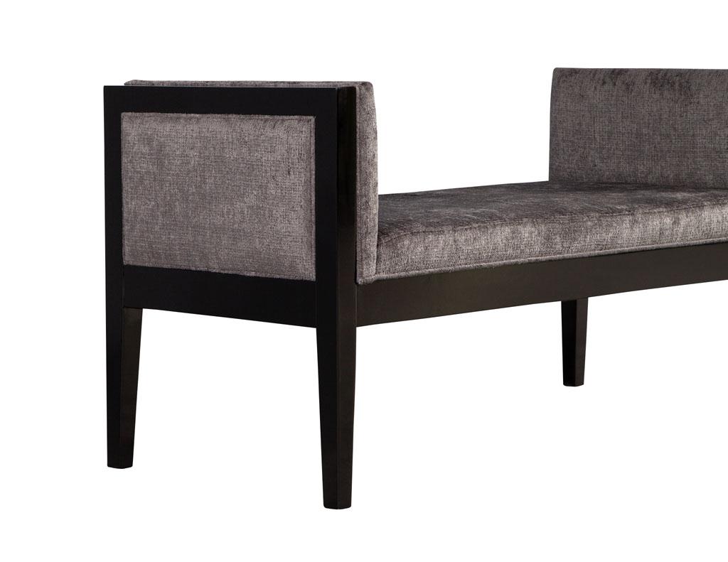 Custom Modern Black Lacquered Bench For Sale 5