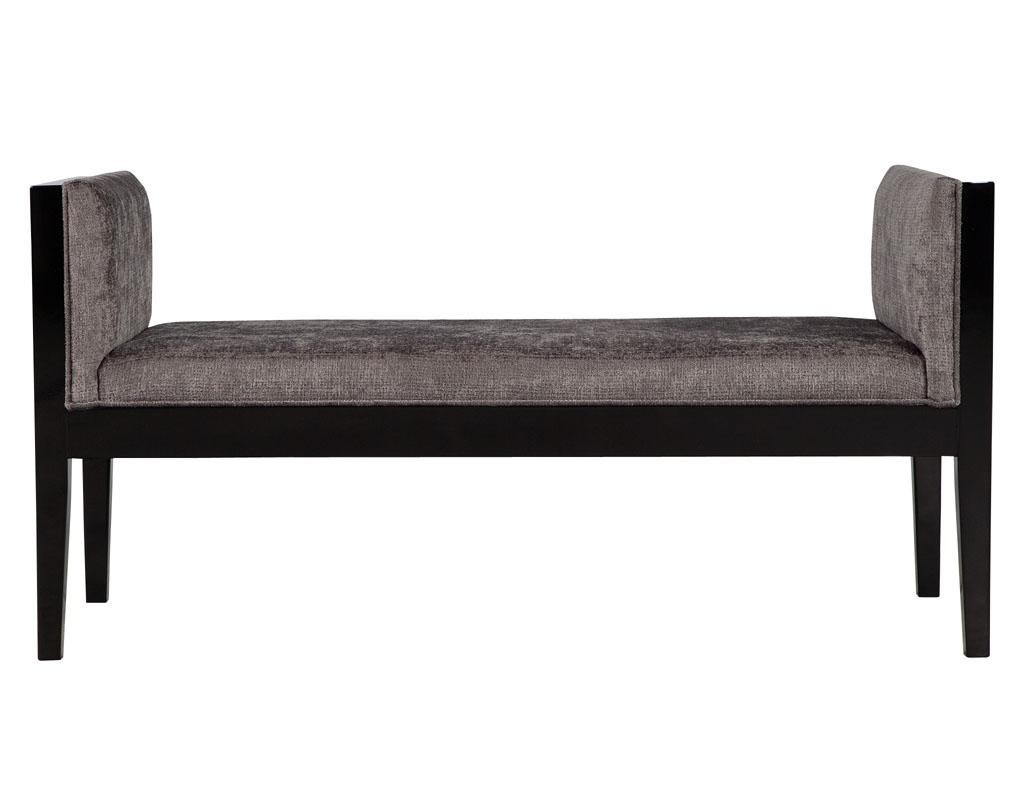 Custom Modern Black Lacquered Bench For Sale 6