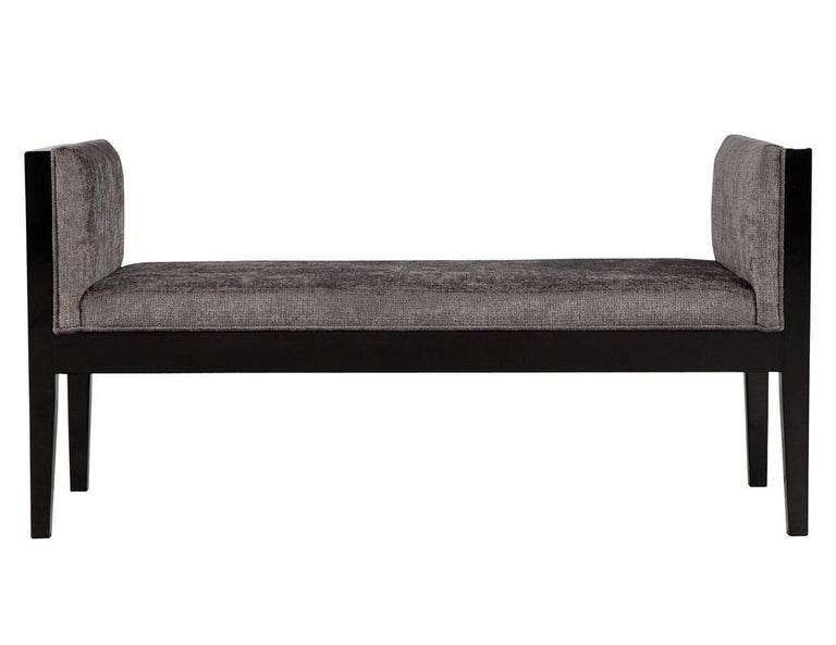 Custom Modern Black Lacquered Bench For Sale at 1stDibs