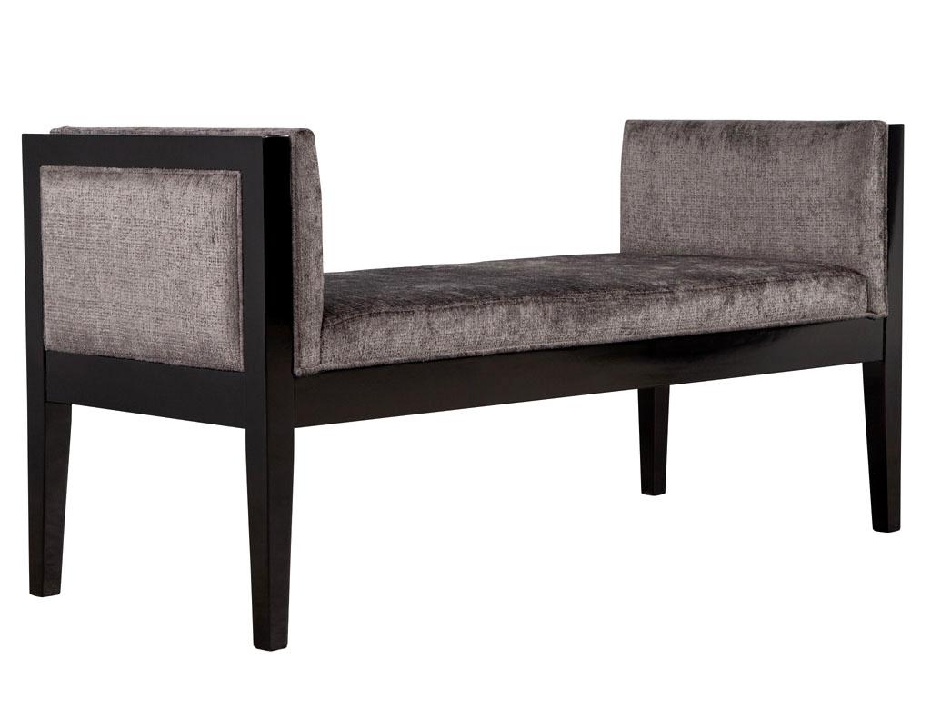 Custom Modern Black Lacquered Bench For Sale 7
