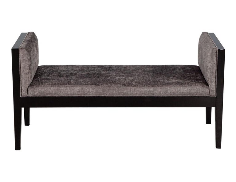 Custom Modern Black Lacquered Bench For Sale at 1stDibs