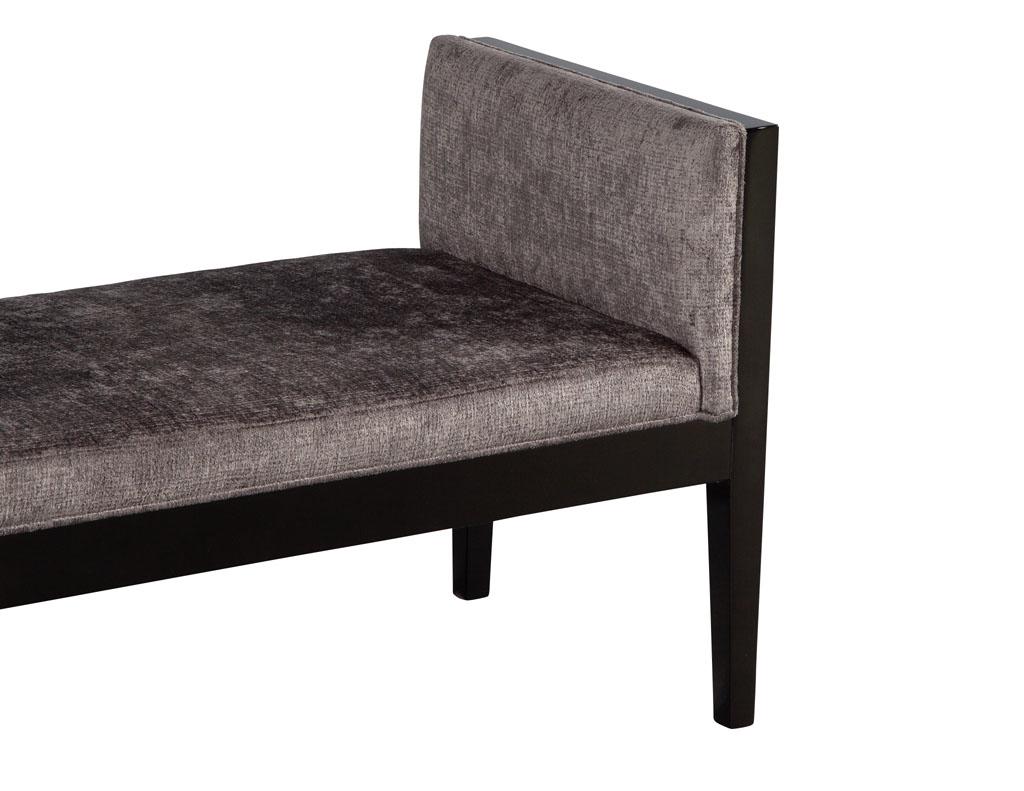 Canadian Custom Modern Black Lacquered Bench For Sale