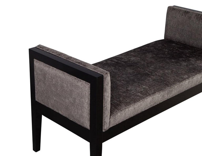 Custom Modern Black Lacquered Bench For Sale at 1stDibs