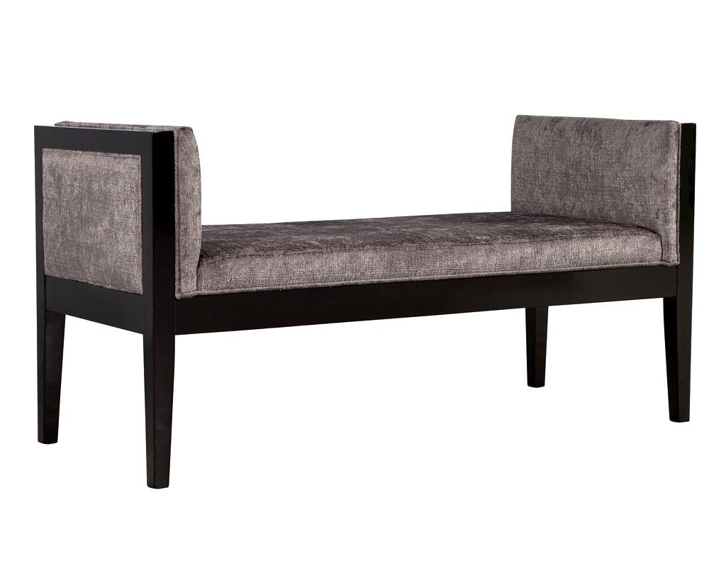 Custom Modern Black Lacquered Bench For Sale 2